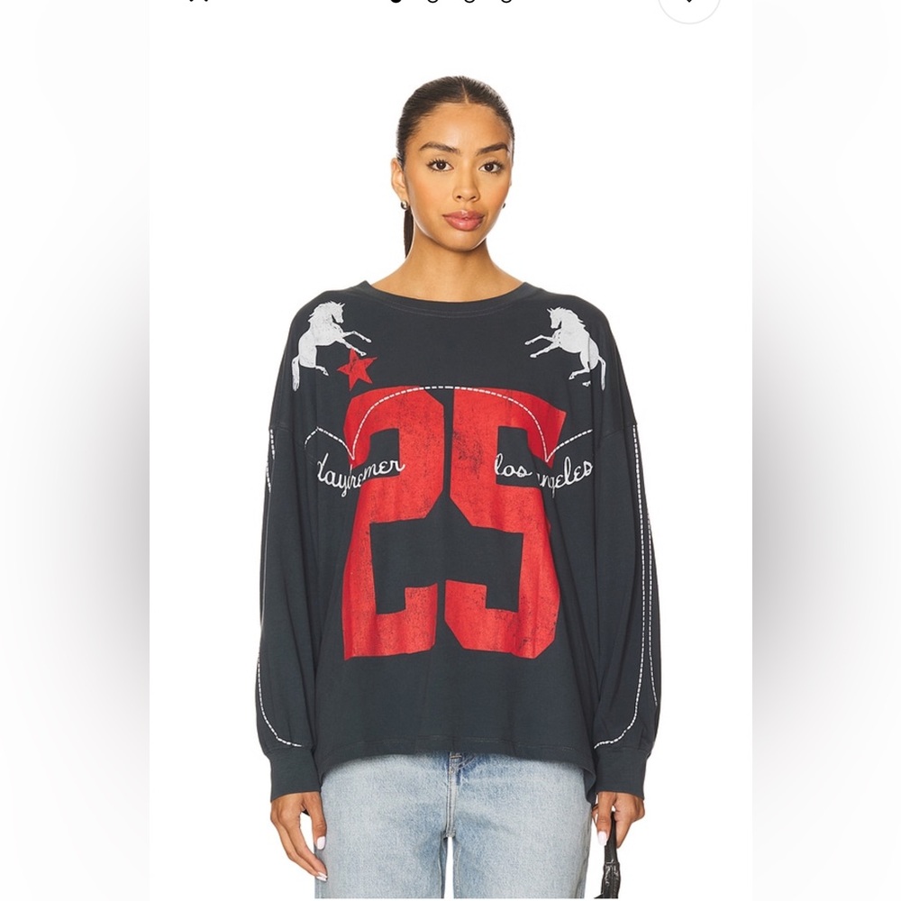 NWOT Daydreamer Los Angeles 25 Long Sleeve Tee in Vintage Black- One Size